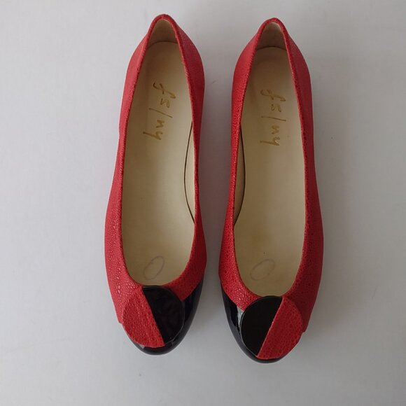 French Sole New York (fs/ny), Libatio, black/red leather flats, Size 10, NWOT - Picture 4 of 7